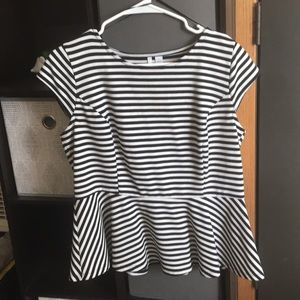 Striped Peplum Top